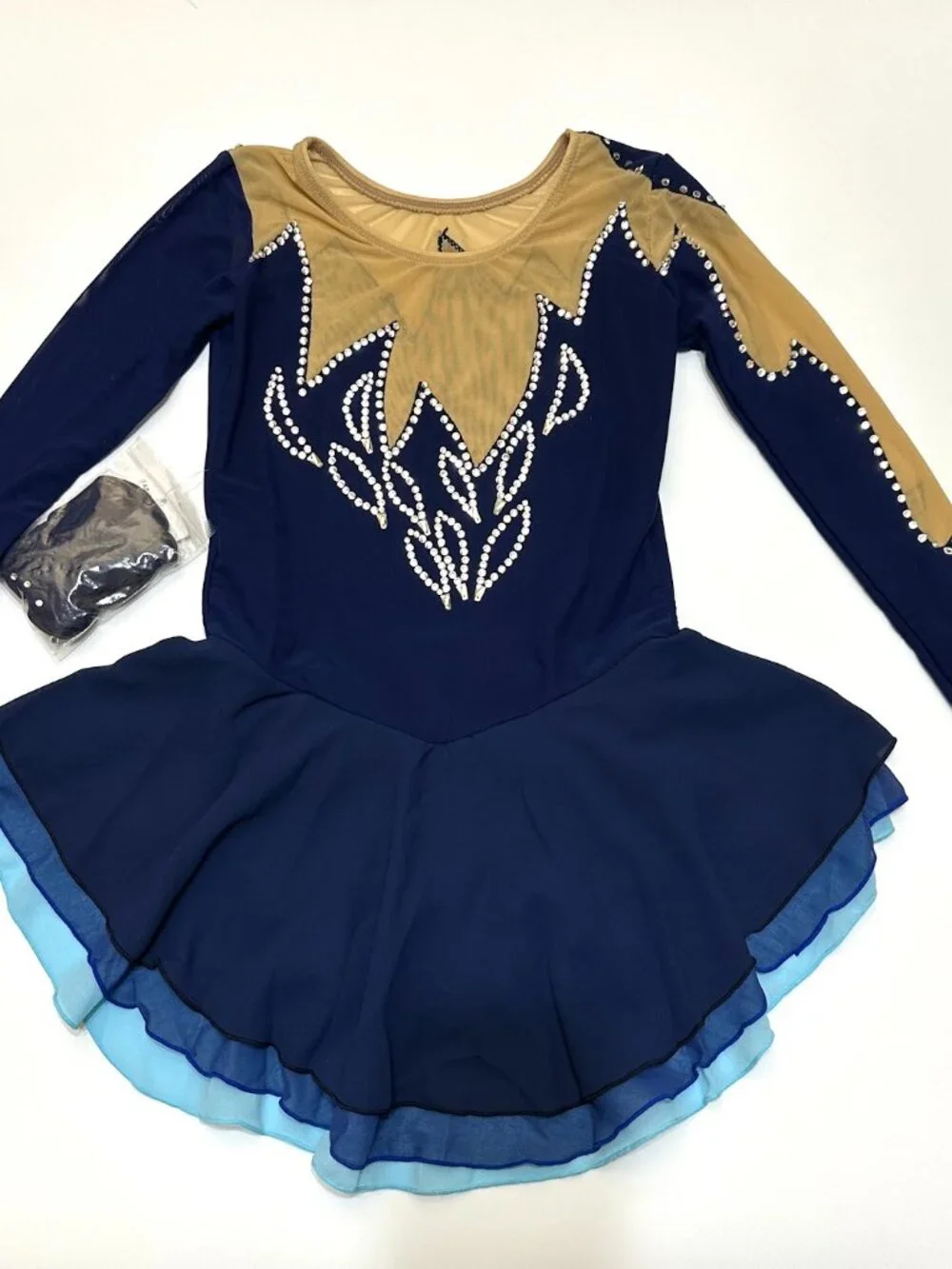 NWT Navy Crystal Skating Dress Girls 8-10